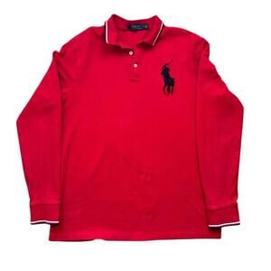 Polo Ralph Lauren Red Shirt Mens M Big Pony Rugby Blokecore Old Money Preppy